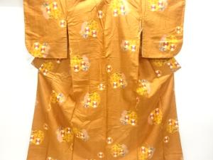 大正ロマン　抽象花模様織り出し銘仙着物